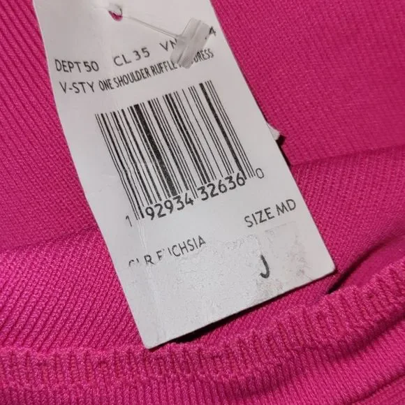 Endless Rose Women's Pink 1 Shoulder Ruffled Mini Bodycon Dress Size Medium - Picture 7 of 8